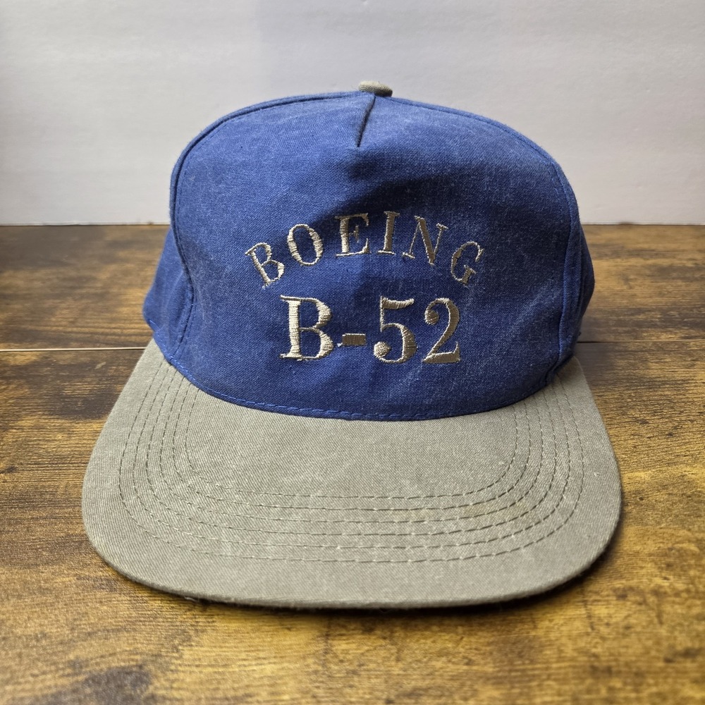 Vintage Boeing B-52 Stratofortress Hat Blue Grey Snapback Cap USAF Bomber